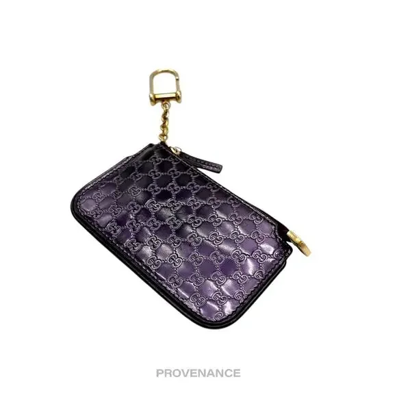 🔴 Gucci Key Pouch Cles - GG MicroGuccissima Patent Purple - Picture 3 of 6